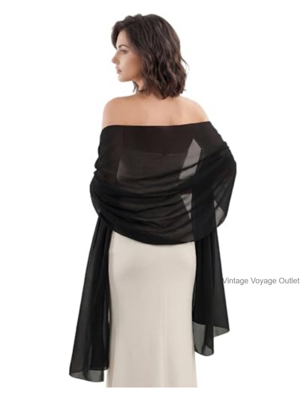 Chiffon Shawl Wrap Sheer Evening Dress Scarf Formal Wedding Cover Up